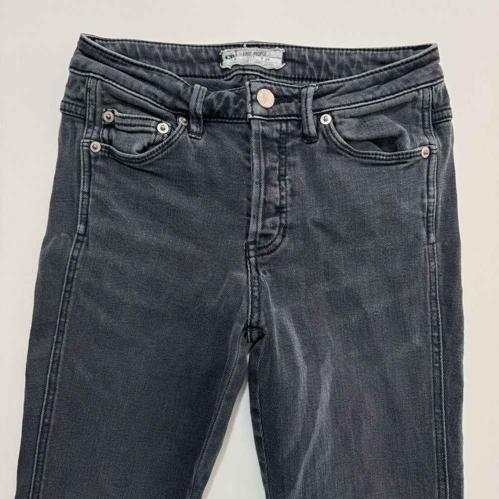 Free people‎ womans jeans size W 24 button fly denim grey